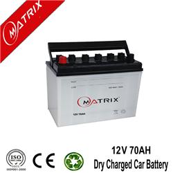 12V 70AH Dry Charged Auto Battery Factory